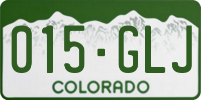 CO license plate 015GLJ