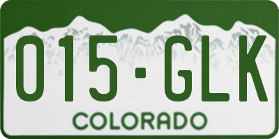 CO license plate 015GLK