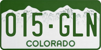 CO license plate 015GLN