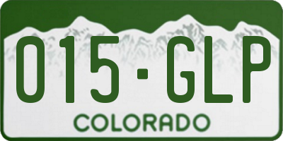 CO license plate 015GLP