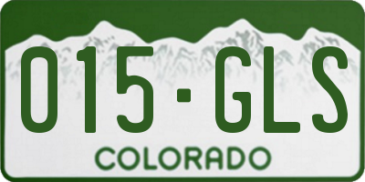 CO license plate 015GLS