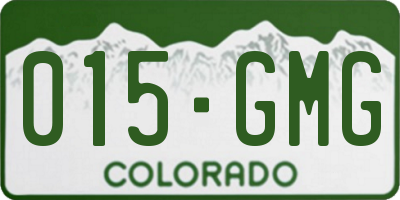 CO license plate 015GMG