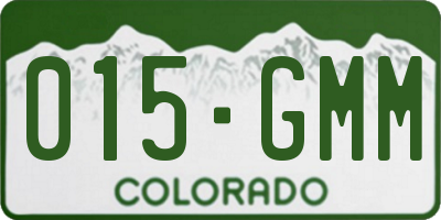 CO license plate 015GMM
