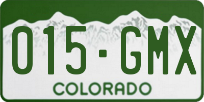 CO license plate 015GMX