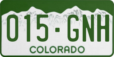 CO license plate 015GNH