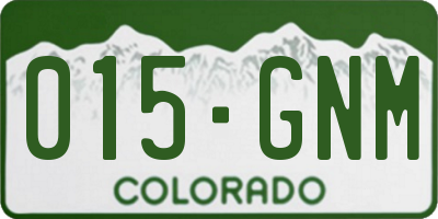 CO license plate 015GNM