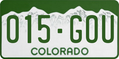 CO license plate 015GOU
