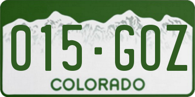 CO license plate 015GOZ
