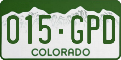 CO license plate 015GPD