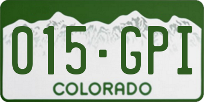 CO license plate 015GPI
