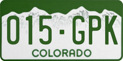 CO license plate 015GPK