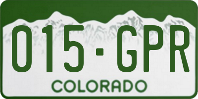 CO license plate 015GPR