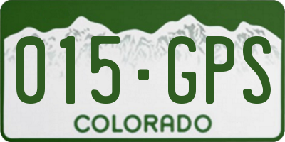 CO license plate 015GPS
