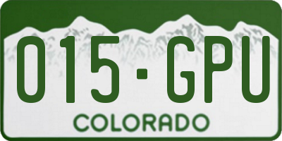 CO license plate 015GPU