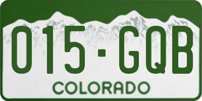CO license plate 015GQB