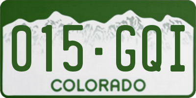 CO license plate 015GQI