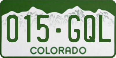 CO license plate 015GQL