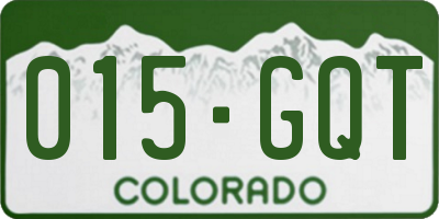 CO license plate 015GQT
