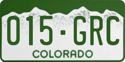 CO license plate 015GRC