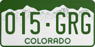 CO license plate 015GRG