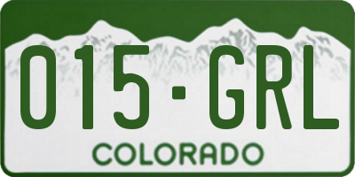 CO license plate 015GRL