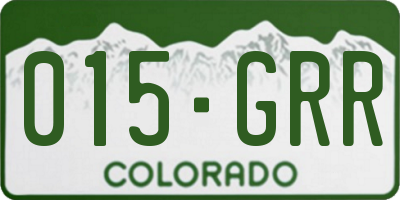 CO license plate 015GRR