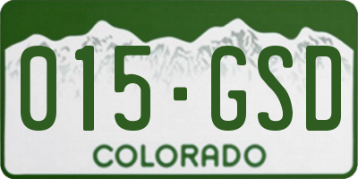 CO license plate 015GSD