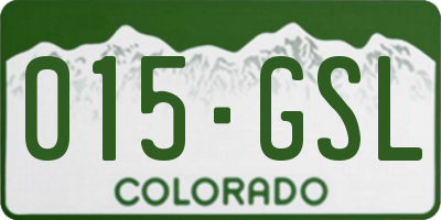 CO license plate 015GSL