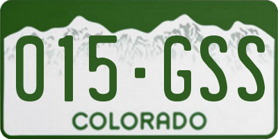 CO license plate 015GSS