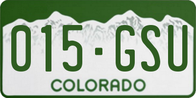 CO license plate 015GSU