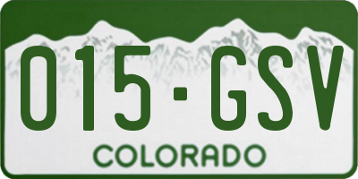 CO license plate 015GSV