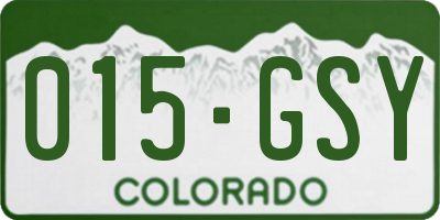 CO license plate 015GSY