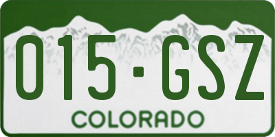 CO license plate 015GSZ