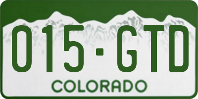 CO license plate 015GTD