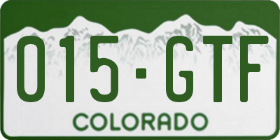 CO license plate 015GTF