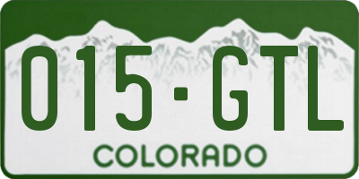 CO license plate 015GTL