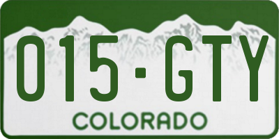 CO license plate 015GTY