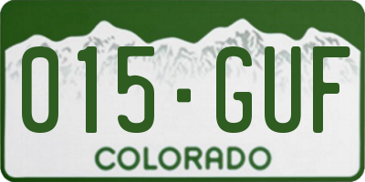 CO license plate 015GUF