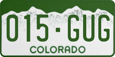 CO license plate 015GUG