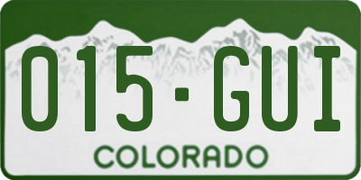 CO license plate 015GUI