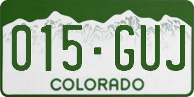 CO license plate 015GUJ