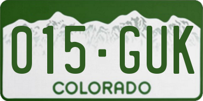 CO license plate 015GUK
