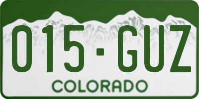 CO license plate 015GUZ