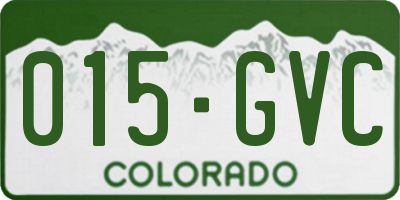 CO license plate 015GVC