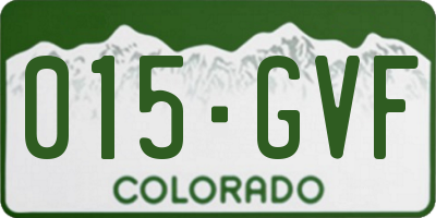 CO license plate 015GVF