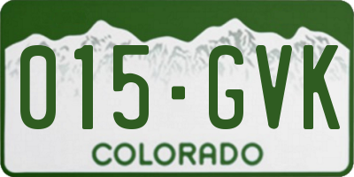 CO license plate 015GVK