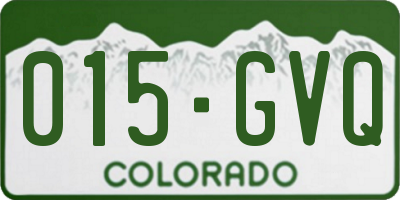 CO license plate 015GVQ