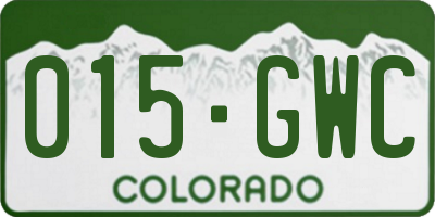 CO license plate 015GWC