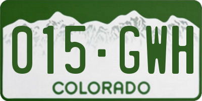 CO license plate 015GWH