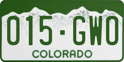 CO license plate 015GWO